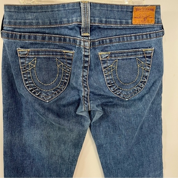 Vintage Y2K True Religion bootcut medium wash jeans retro 1990s rockstar hippie - Picture 7 of 15